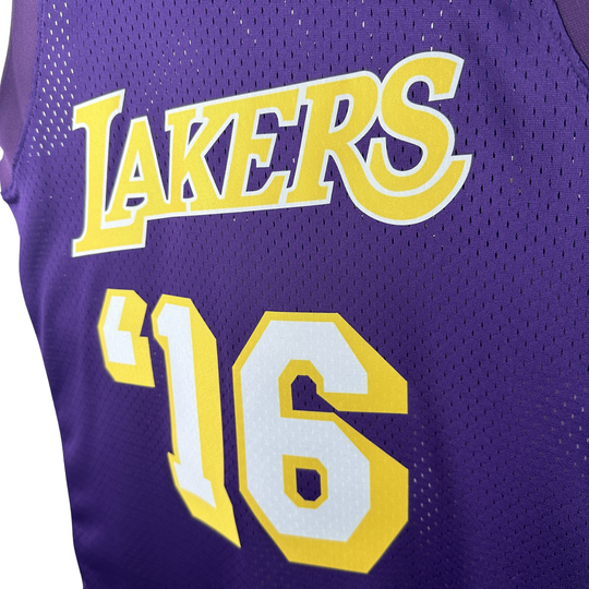 Camisa Regata Los Angeles Lakers Mitchell & Ness Hardwood Classics Edição Limitada