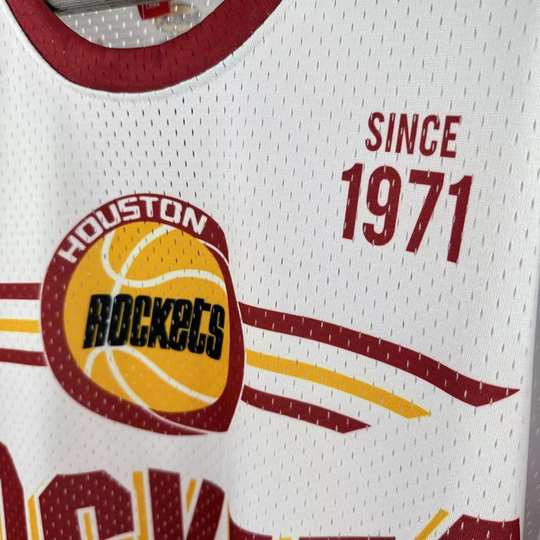 Camisa NBA Houston Rockets Mitchell & Ness Hardwood Classics Vintage